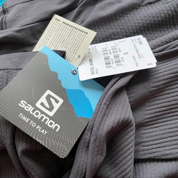 Salomon Essential Warm Top Base Layer Mock Neck Long Sleeve Size Small NEW - Picture 8 of 10